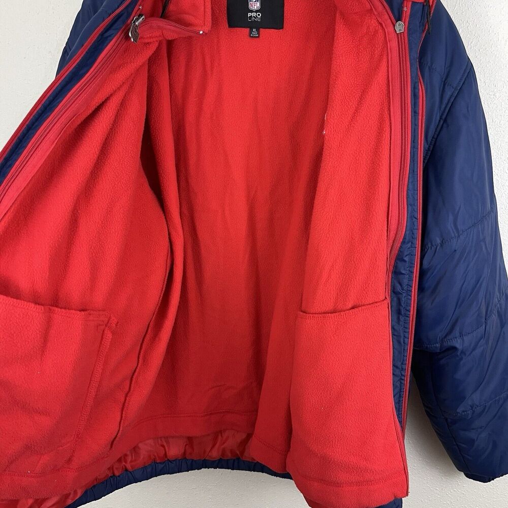 NFL Pro Line New England Patriots 2-in-1 Hooded Puffer Fleece Jacket Mens XL - Picture 5 of 11